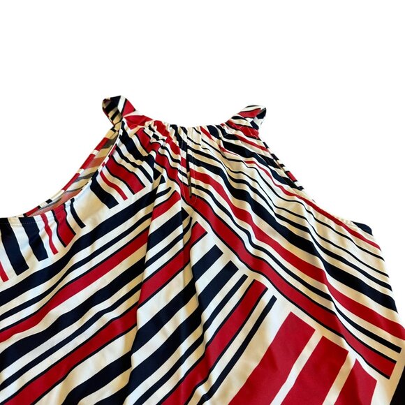 Jude Connally Stripe Sleeveless Dress Halter Stretch Loose Shift Fit Size Large - Picture 7 of 11